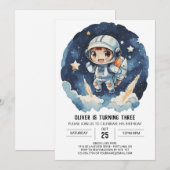 Schattigee astronautenjongen van de moderne tijd kaart (Voorkant / Achterkant)