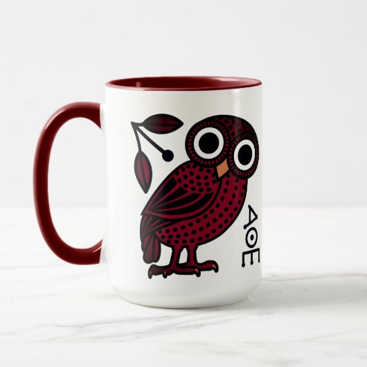 Schattigee Atheense Uil Munt Oudgrieks Mok (Links)