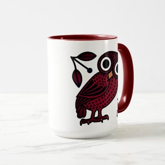 Schattigee Atheense Uil Munt Oudgrieks Mok (Voorkant rechts)