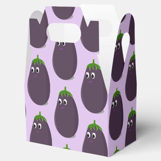 Schattigee aubergine print bedankdoosjes (Geopend)