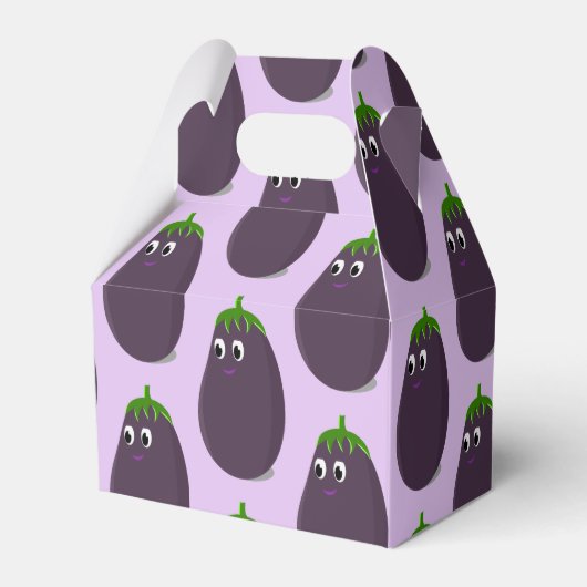 Schattigee aubergine print bedankdoosjes (Voorkant Zijde)