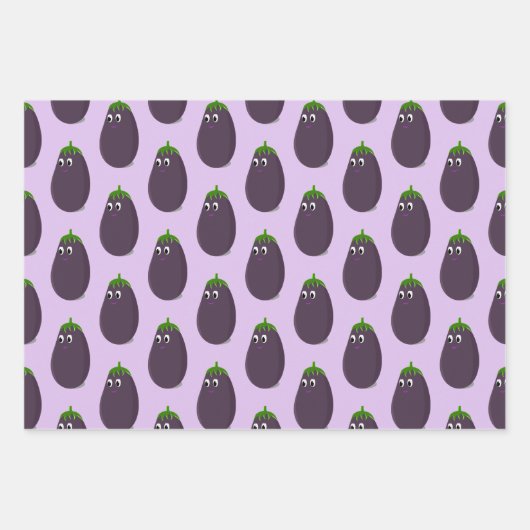 Schattigee aubergine print inpakpapier vel (Voorkant 3)