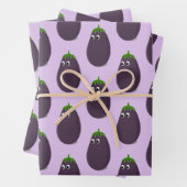 Schattigee aubergine print inpakpapier vel (In situ)