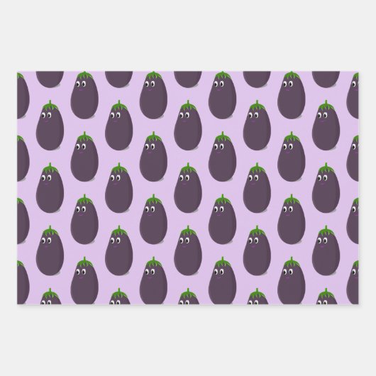 Schattigee aubergine print inpakpapier vel (Voorkant)