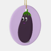 Schattigee aubergine print keramisch ornament (Rechts)