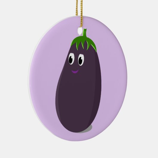 Schattigee aubergine print keramisch ornament (Rechts)
