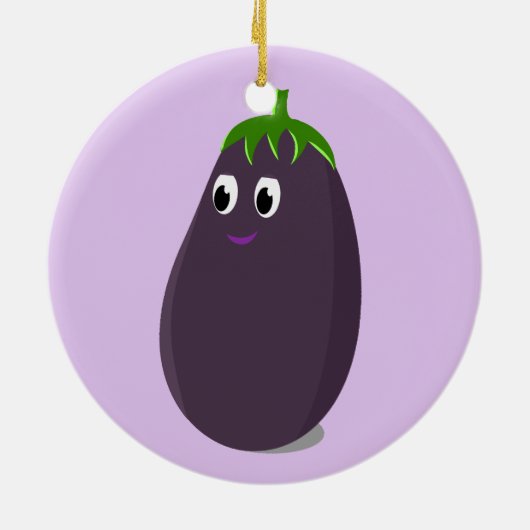Schattigee aubergine print keramisch ornament (Achterkant)