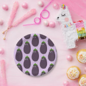 Schattigee aubergine print papieren bordje (Feest)