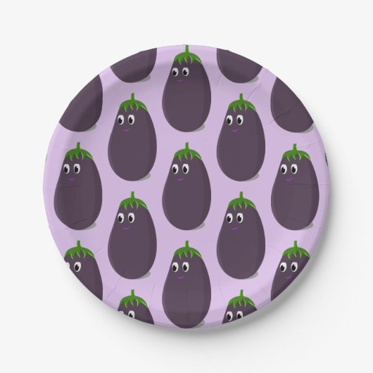 Schattigee aubergine print papieren bordje (Voorkant)
