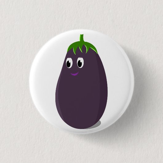 Schattigee aubergine print ronde button 3,2 cm (Voorkant)