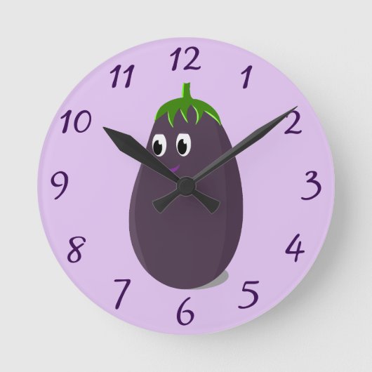 Schattigee aubergine print ronde klok (Voorkant)