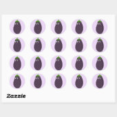 Schattigee aubergine print ronde sticker (Vel)