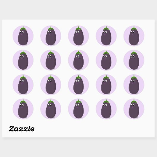 Schattigee aubergine print ronde sticker (Vel)