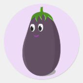Schattigee aubergine print ronde sticker (Voorkant)