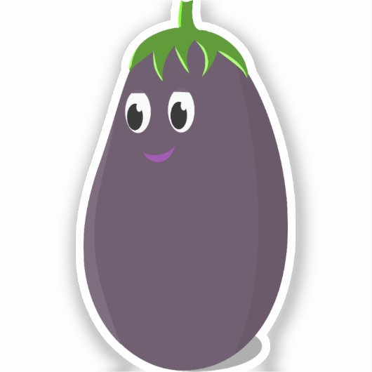 Schattigee aubergine print sticker (Voorkant)