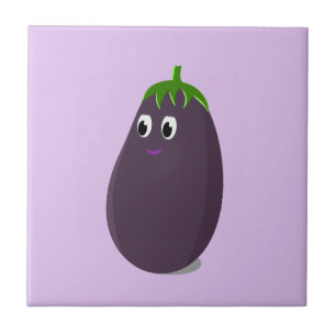 Schattigee aubergine print tegeltje