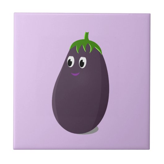 Schattigee aubergine print tegeltje (Voorkant)