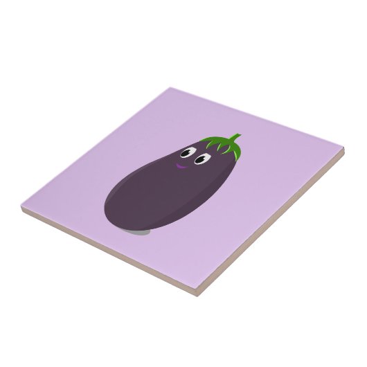 Schattigee aubergine print tegeltje (Zijkant)