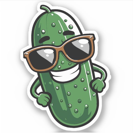 Schattigee augurk custom-cut vinyl Stickers (Voorkant)