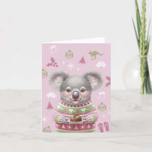 Schattigee Australian Animal Christmas Kaart - Koa