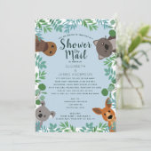 Schattigee Australian Critters Baby shower per pos Kaart (Staand voorkant)