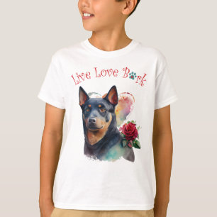 Schattigee Australian Kelpie Dog Floral T-shirt