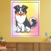 Schattigee Australian Shepherd-23145 Canvas Afdruk (Insitu (Woonkamer))