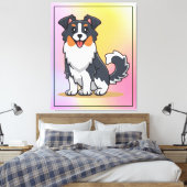 Schattigee Australian Shepherd-23145 Canvas Afdruk (Insitu (Slaapkamer))