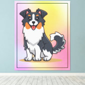 Schattigee Australian Shepherd-23145 Canvas Afdruk (Insitu (Houten vloer))