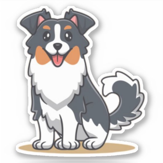 Schattigee Australian Shepherd-23145 Sticker (Voorkant)