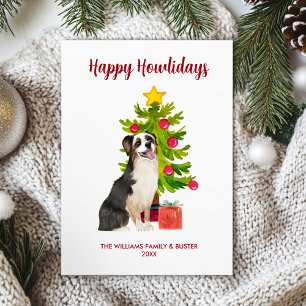 Schattigee Australian Shepherd Dog Family Kerstmis Feestdagenkaart