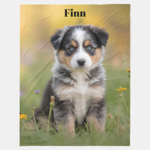 Schattigee Australian Shepherd gepersonaliseerd Fleece Deken