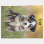 Schattigee Australian Shepherd gepersonaliseerd Fleece Deken (Voorkant (Horizontaal))