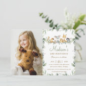 Schattigee Australische Dieren Groen Verjaardagsfo Kaart (Staand voorkant)