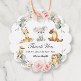 Schattigee Australische Dieren Roze Bloemen Groen Bedankjes Labels