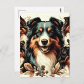 Schattigee Australische herder schilderij Briefkaart (Voorkant / Achterkant)