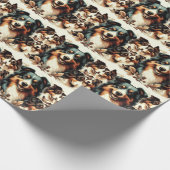 Schattigee Australische herder schilderij Cadeaupapier (Hoek)