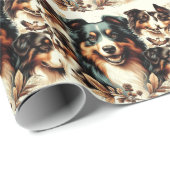 Schattigee Australische herder schilderij Cadeaupapier (Rol Hoek)