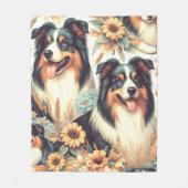 Schattigee Australische herder  schilderij Fleece Deken (Voorkant)