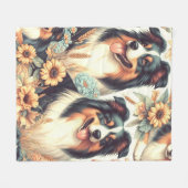 Schattigee Australische herder  schilderij Fleece Deken (Voorkant (Horizontaal))