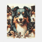 Schattigee Australische herder schilderij Fleece Deken (Voorkant)