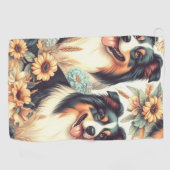 Schattigee Australische herder  schilderij Golfhanddoek (Horizontaal)