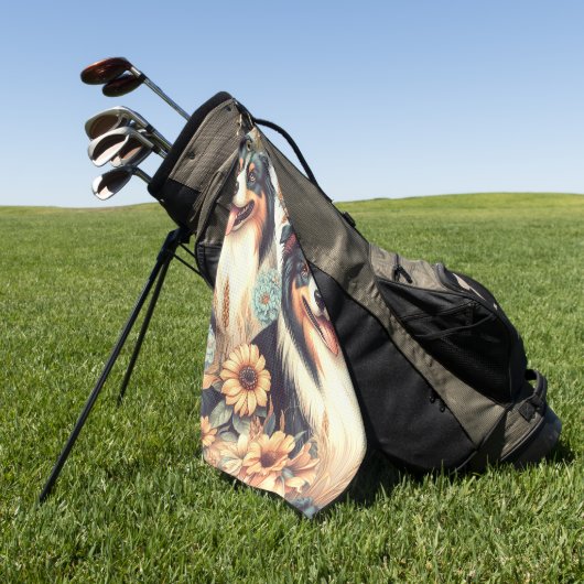 Schattigee Australische herder  schilderij Golfhanddoek (Groen)