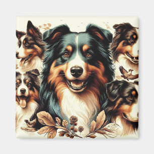 Schattigee Australische herder schilderij Magneet