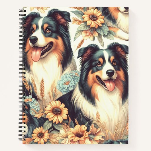 Schattigee Australische herder schilderij Notitieboek (Voorkant)