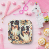 Schattigee Australische herder  schilderij Papieren Bordje (Feest)