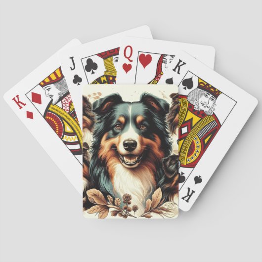 Schattigee Australische herder schilderij Pokerkaarten (Achterkant)