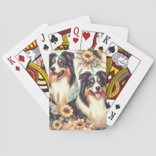 Schattigee Australische herder schilderij Pokerkaarten