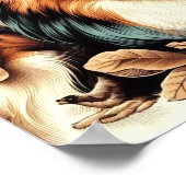 Schattigee Australische herder schilderij Poster (Hoek)