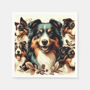 Schattigee Australische herder schilderij Servet